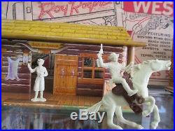 Rare Marx Roy Rogers Western Town 5000 Play Set Stage Coach, House, Town, More