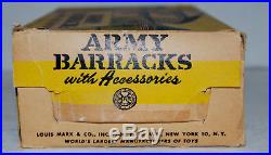 Rare Original Vintage Marx Marxville Army Barracks Play Set Orig Box