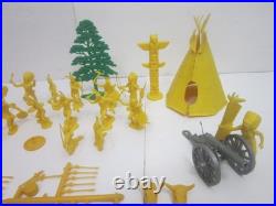 Rare Vintage 1950's Marx Fort York Play Set Soldiers & Indians With Original Box
