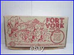 Rare Vintage 1950's Marx Fort York Play Set Soldiers & Indians With Original Box