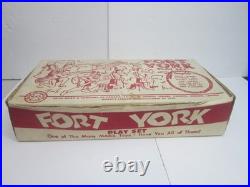 Rare Vintage 1950's Marx Fort York Play Set Soldiers & Indians With Original Box