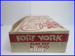 Rare Vintage 1950's Marx Fort York Play Set Soldiers & Indians With Original Box