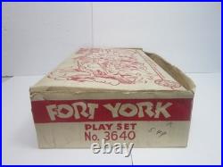 Rare Vintage 1950's Marx Fort York Play Set Soldiers & Indians With Original Box