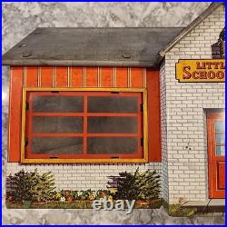 Rare Vintage 1950s Marx Tin Metal Litho Little Red School House Schoolhouse