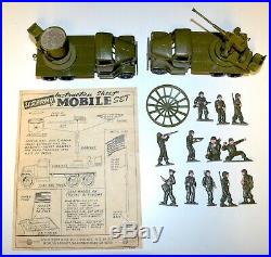 Rare Vintage 1950s Marx U. S. Army Mobile Playset Flat Bed Trucks Box More