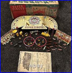 Rare Vintage 1952 Marx #4319 Litho Super Circus In Original Box And Instructions