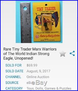 Rare Vintage 1962 Marx Tiny Traders Miniature playset Figures Indians SCARCE
