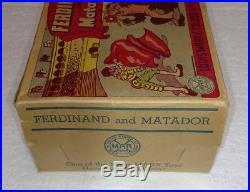 Rare Vintage Marx Ferdinand And Matador With Later Year Box Disney