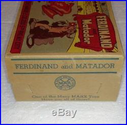 Rare Vintage Marx Ferdinand And Matador With Later Year Box Disney