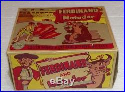 Rare Vintage Marx Ferdinand And Matador With Later Year Box Disney