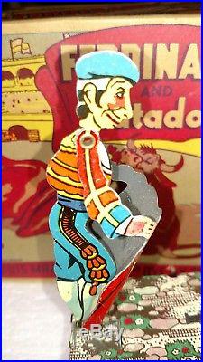 Rare Vintage Marx Ferdinand And Matador With Later Year Box Disney