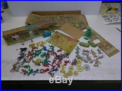 Rare Vintage Marx Western Town 2 Buildings 2 Rare Tin Town Fronts Plus Extras