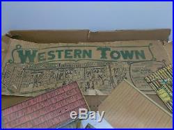 Rare Vintage Marx Western Town 2 Buildings 2 Rare Tin Town Fronts Plus Extras