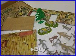 Rare Vintage Marx Western Town 2 Buildings 2 Rare Tin Town Fronts Plus Extras