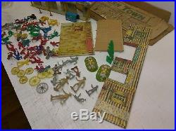 Rare Vintage Marx Western Town 2 Buildings 2 Rare Tin Town Fronts Plus Extras