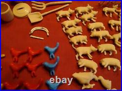 Rare Vintage Miniature Western Farm Play Set Huge Lot Farm MINT