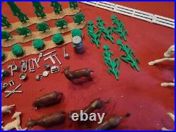 Rare Vintage Miniature Western Farm Play Set Huge Lot Farm MINT