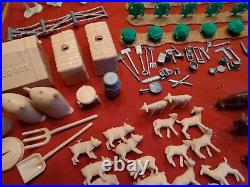 Rare Vintage Miniature Western Farm Play Set Huge Lot Farm MINT