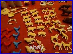 Rare Vintage Miniature Western Farm Play Set Huge Lot Farm MINT