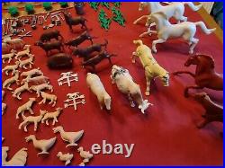 Rare Vintage Miniature Western Farm Play Set Huge Lot Farm MINT