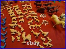 Rare Vintage Miniature Western Farm Play Set Huge Lot Farm MINT