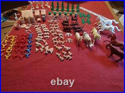 Rare Vintage Miniature Western Farm Play Set Huge Lot Farm MINT