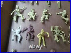 Rare light yellow Marx Figures Western Town Playset 60mm Jail Hotel Side cowboys