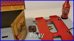 Restored Marx Sunny Side Service Station 1930s with 1930s Marx Lincoln Zypher