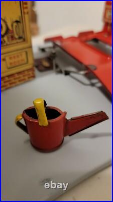 Restored Marx Sunny Side Service Station 1930s with 1930s Marx Lincoln Zypher