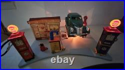 Restored Marx Sunny Side Service Station 1930s with 1930s Marx Lincoln Zypher