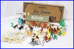 Roy Rogers Double R Bar Ranch Vintage Marx Playset Fence Figures Horses Cowboys