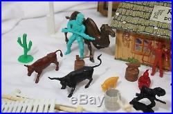 Roy Rogers Double R Bar Ranch Vintage Marx Playset Fence Figures Horses Cowboys