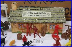 Roy Rogers Double R Bar Ranch Vintage Marx Playset Fence Figures Horses Cowboys