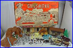 Sears Marx #4268 Gunsmoke Dodge City Playset Play Set, Box, Minty Nice Pieces