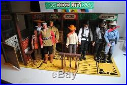 The Lone Ranger Rides Again Dodge City Playset -complete With 8 Figures