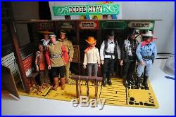 The Lone Ranger Rides Again Dodge City Playset -complete With 8 Figures