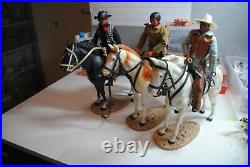 The Lone Ranger Rides Again Tonto, Butch-one Ranger With Horses Nice Set