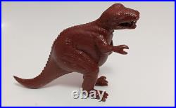 Toy Street Marx Large Mold Dinosaur Prehistoric Playset Brown Plastic Lot of 3