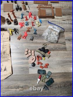 Two Marx Fort Apaches Stockade mostly incomplete sets with extras 1950s, 1960s
