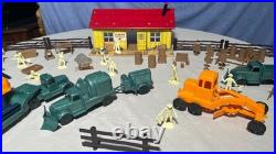 VGC VINT. Marx 1950s Litho Tin Construction Camp Office Set with Acc and OG Box