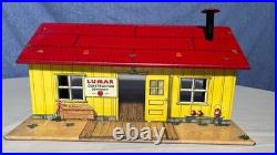 VGC VINT. Marx 1950s Litho Tin Construction Camp Office Set with Acc and OG Box