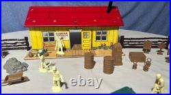 VGC VINT. Marx 1950s Litho Tin Construction Camp Office Set with Acc and OG Box