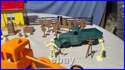 VGC VINT. Marx 1950s Litho Tin Construction Camp Office Set with Acc and OG Box