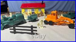 VGC VINT. Marx 1950s Litho Tin Construction Camp Office Set with Acc and OG Box