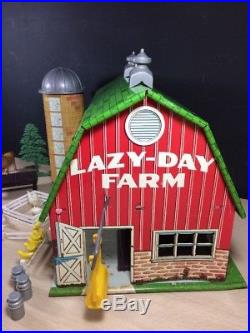VINTAGE 1950's MARX LAZY DAY FARM SET TIN LITHO BARN AND EXTRAS HAPPI TIME 56-58