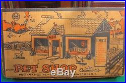 VINTAGE 1950's MARX PET SHOP TIN LITHO METAL PLAYSET #4210 COMPLETE with BOX RARE