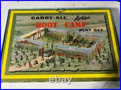 VINTAGE 1968 MARX FORT APACHE CARRY-ALL ACTION PLAYSET Boot Camp Lot