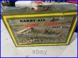 VINTAGE 1968 MARX FORT APACHE CARRY-ALL ACTION PLAYSET Boot Camp Lot