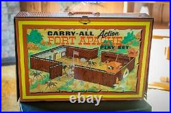 VINTAGE EUC Louis Marx Fort Apache Metal Carry All playset style #4685