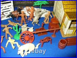 VINTAGE LOUIS MARX PLAYSET ROY ROGERS RODEO RANCH WithBOX WESTERN COWBOY TOY SET